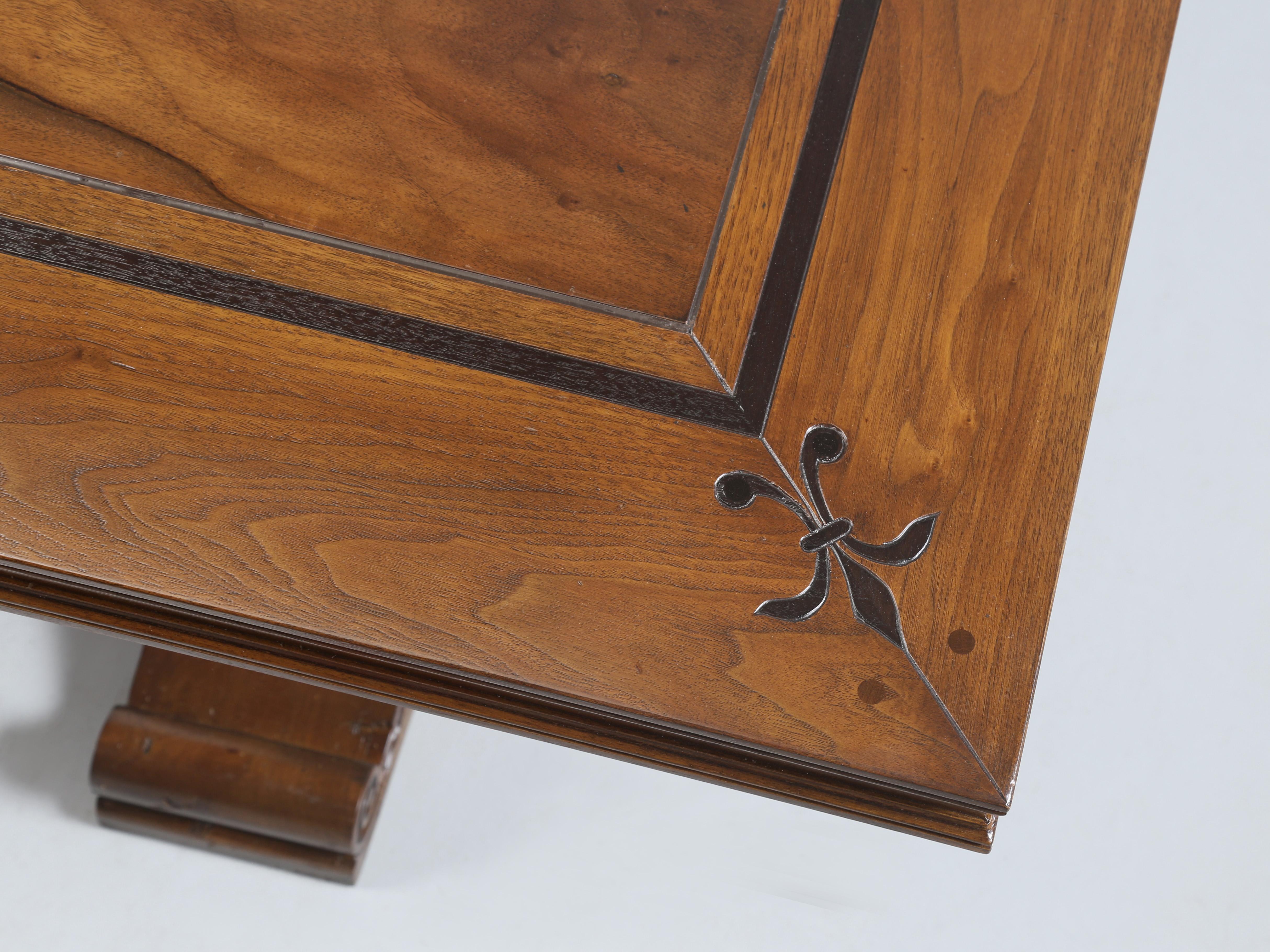 Country French Inspired Figured Walnut Custom Hand-Made USA Dining Table Any Dimension For Sale