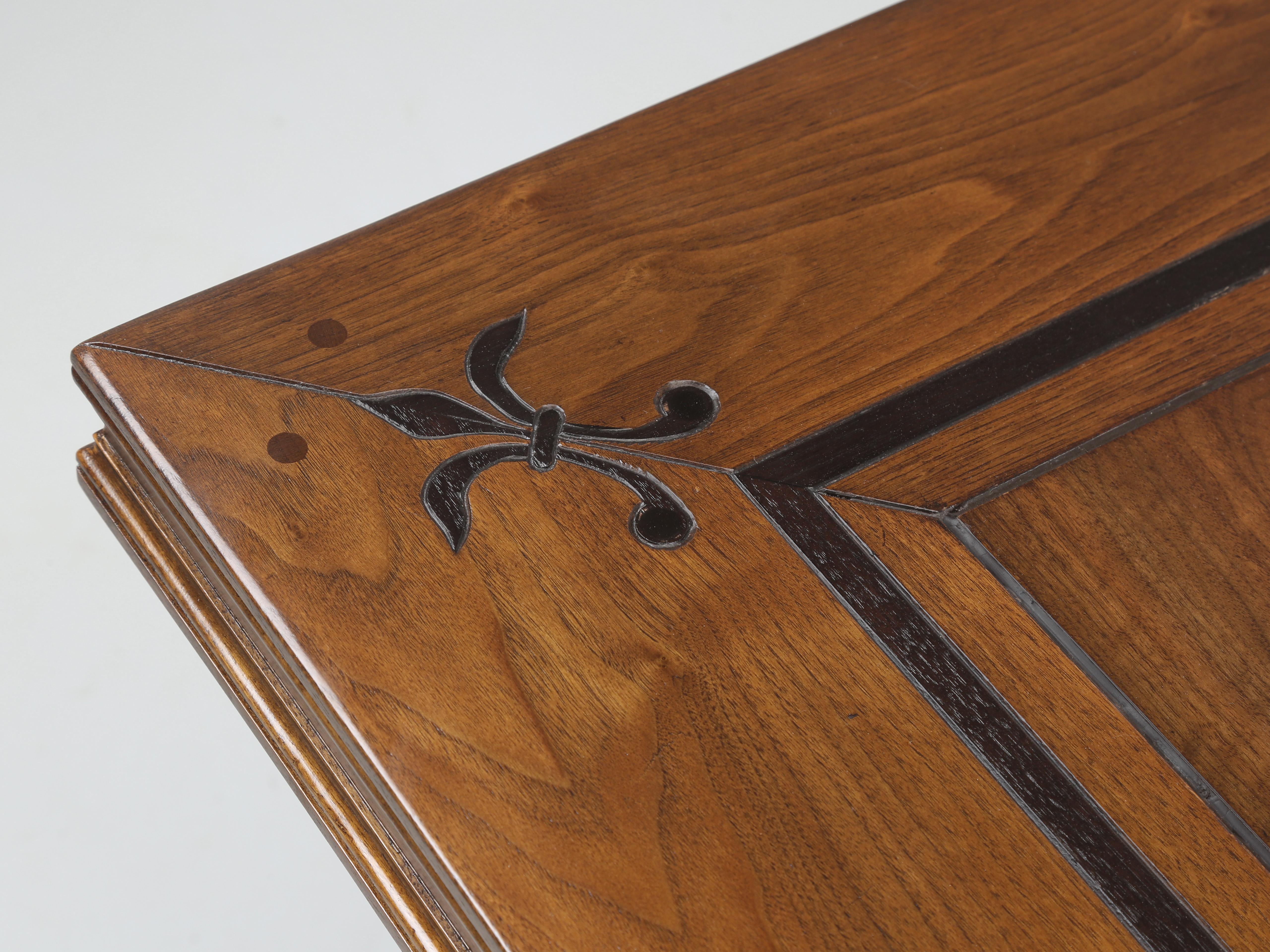 Contemporary French Inspired Figured Walnut Custom Hand-Made USA Dining Table Any Dimension For Sale