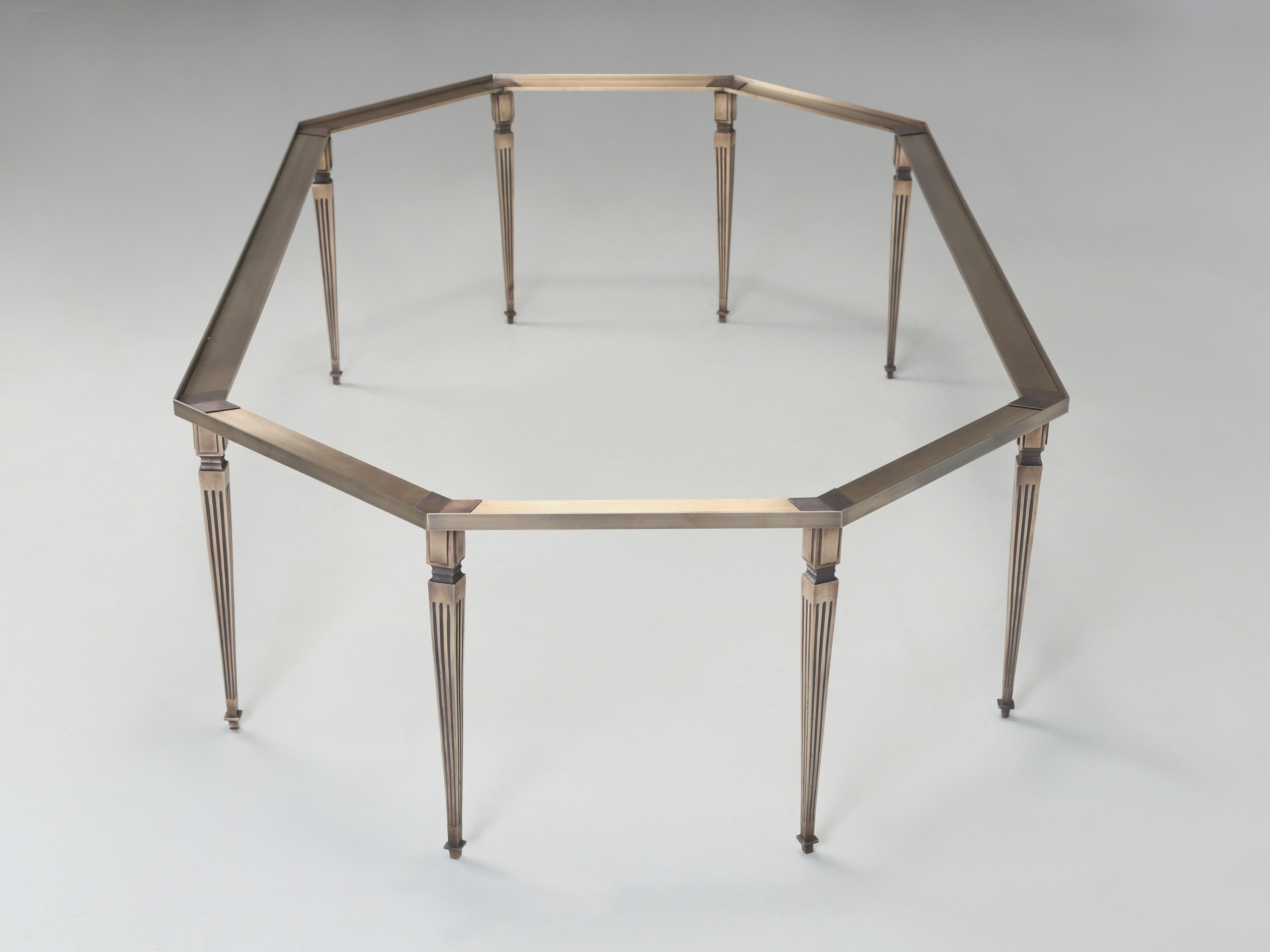 Cast French Inspired Louis XVI Style Bronze Coffee Table New in Most Shapes and Sizes For Sale