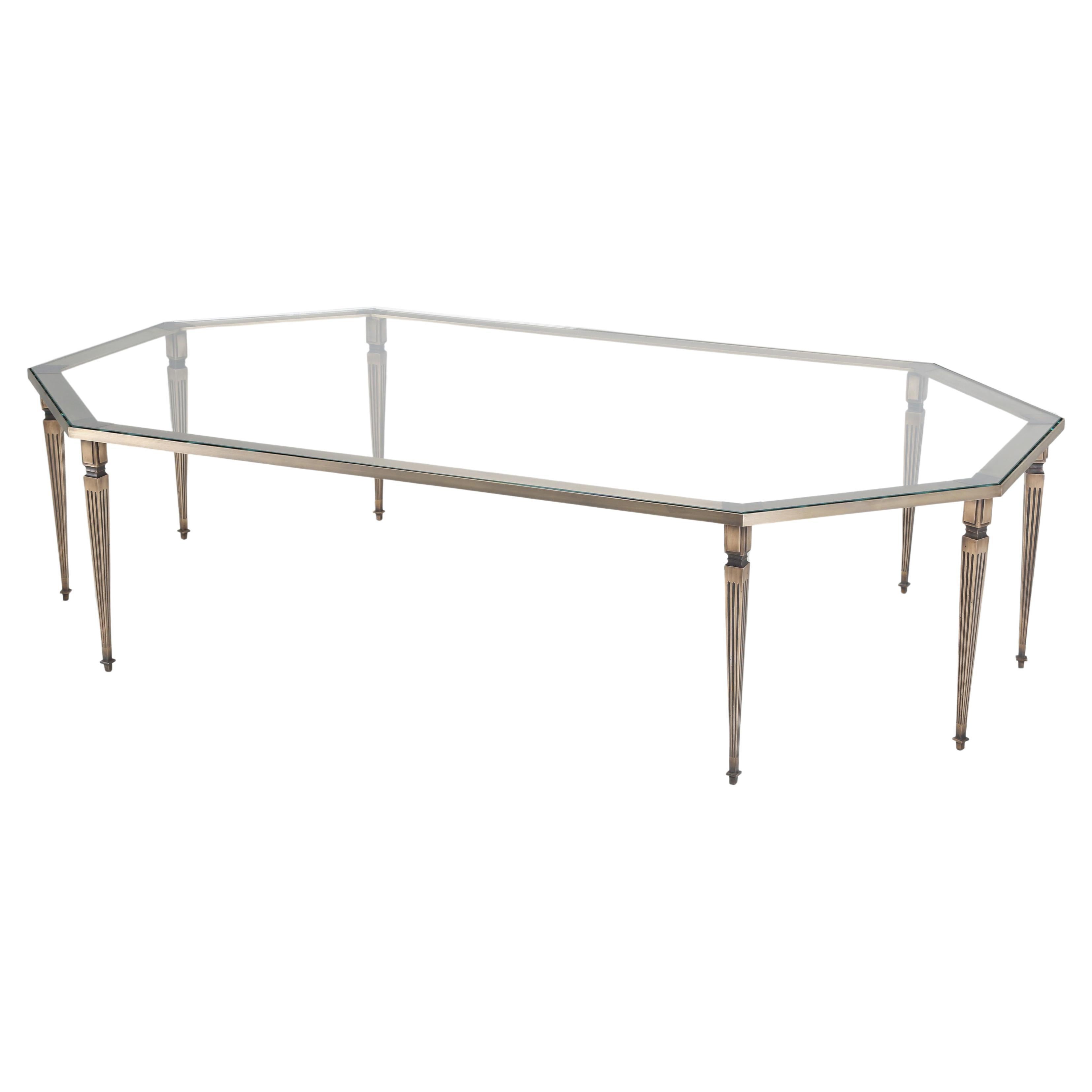 French Inspired Louis XVI Style Bronze Coffee Table New in Most Shapes and Sizes For Sale