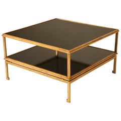 French Inspired Mid-Century Modern Gilded Coffee Table Available in Any Size