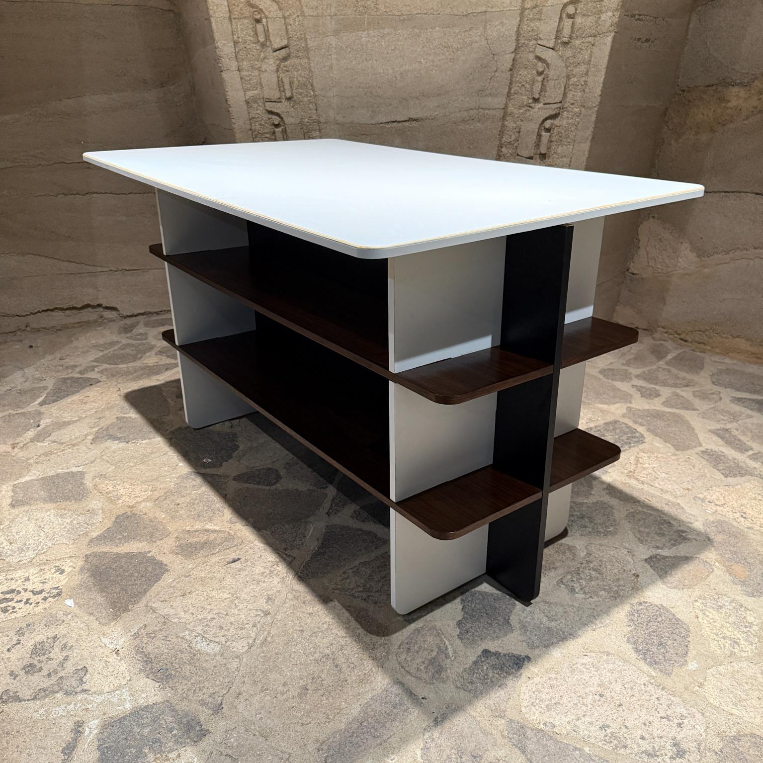 French Inspired Open Display Worktable Shelving Unit by P Romo For Sale 5