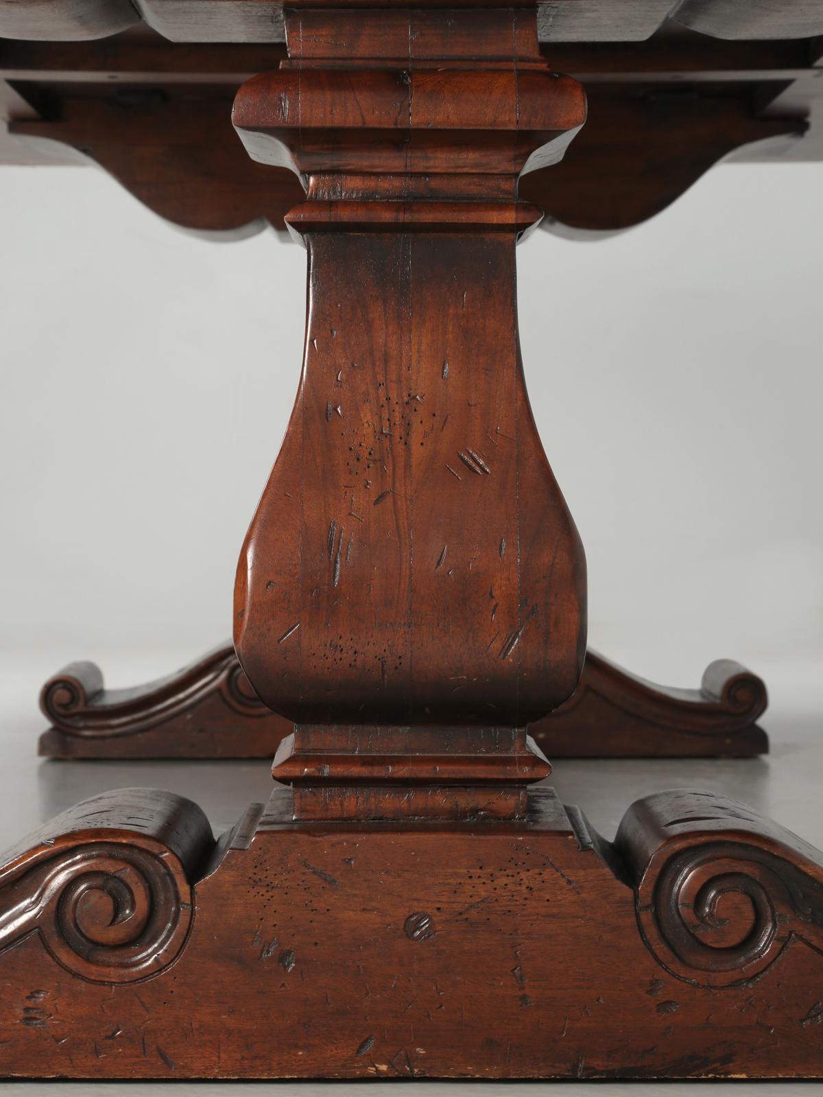 French Inspired Trestle Dining Table Constructed in a Heavy and Thick Hardwood 3