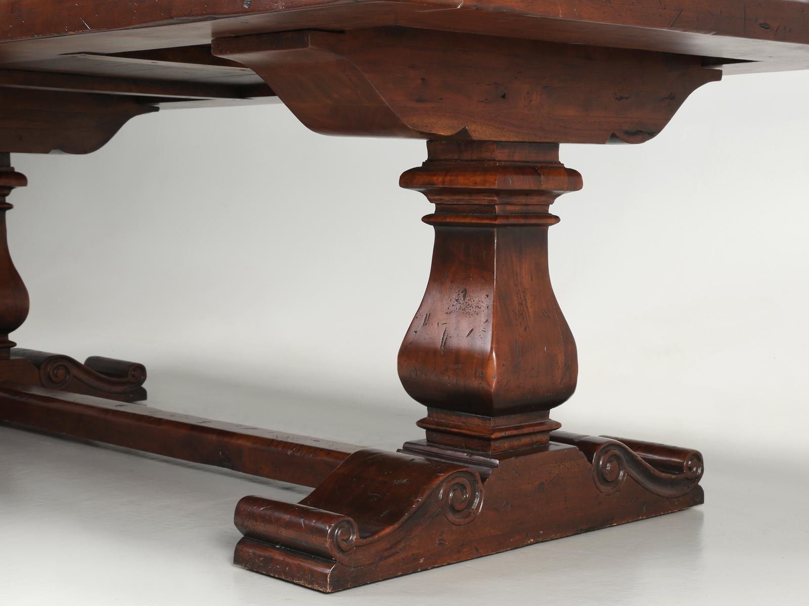 French Inspired Trestle Dining Table Constructed in a Heavy and Thick Hardwood 1