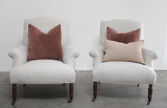 Bergères en lin rembourrées d'inspiration française