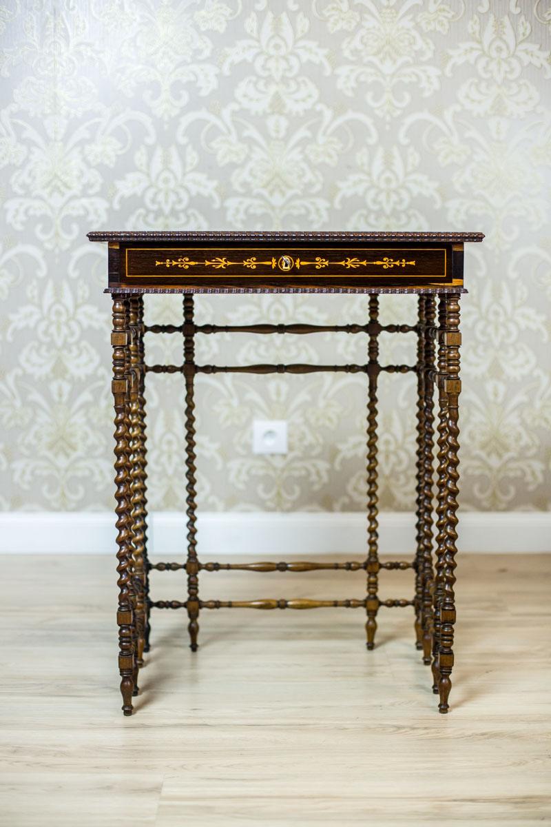 French Intarsiated Table from the 19th Century In Good Condition In Opole, PL