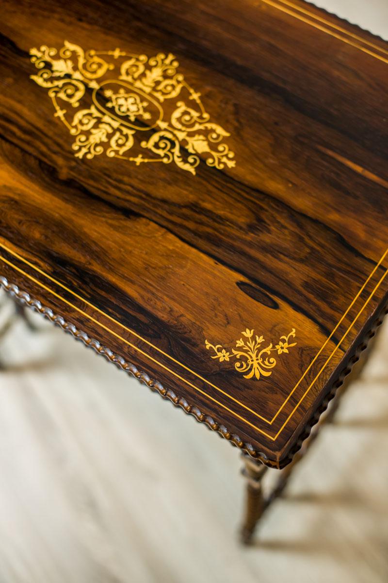 Rosewood French Intarsiated Table from the 19th Century
