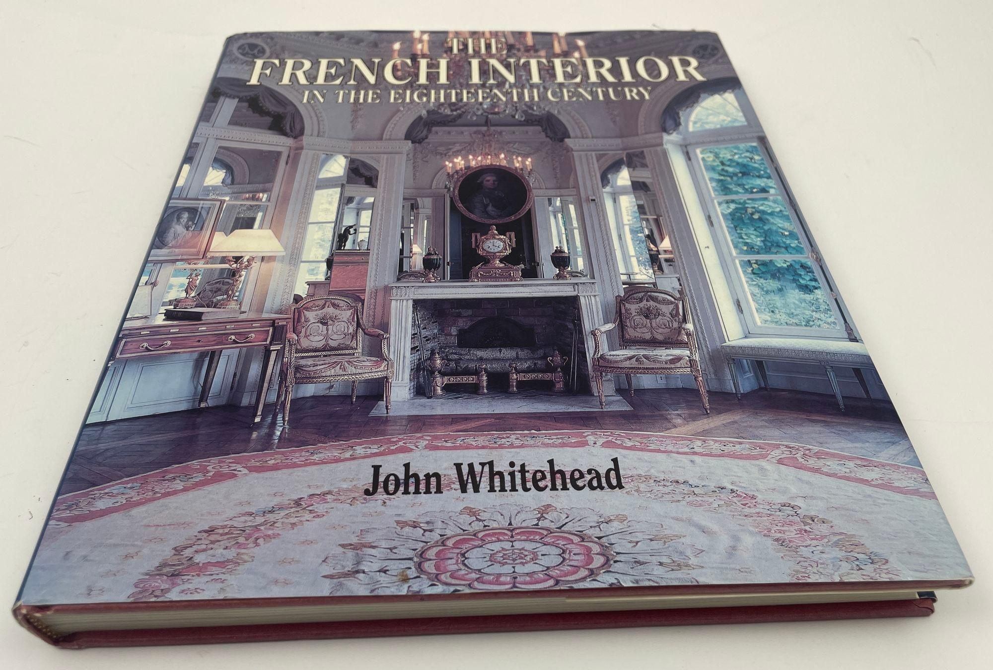 French Interiors of the Eighteenth Century Hardcover by John Whitehead 2009.
Hardcover coffee table book.
Red cloth boards with gilt spine lettering with color pictorial DJ, color illustrated end pages, 256pp, 263 illustrations, 247 in color.
From
