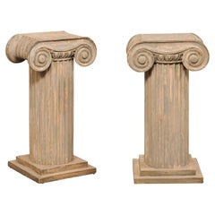 Französische Ionische Säule 32" hohe Sockel-Akzenttische, Mitte des 20. Jahrhunderts