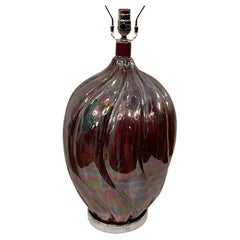 French Iridescent Glaze Porcelain Table Lamp
