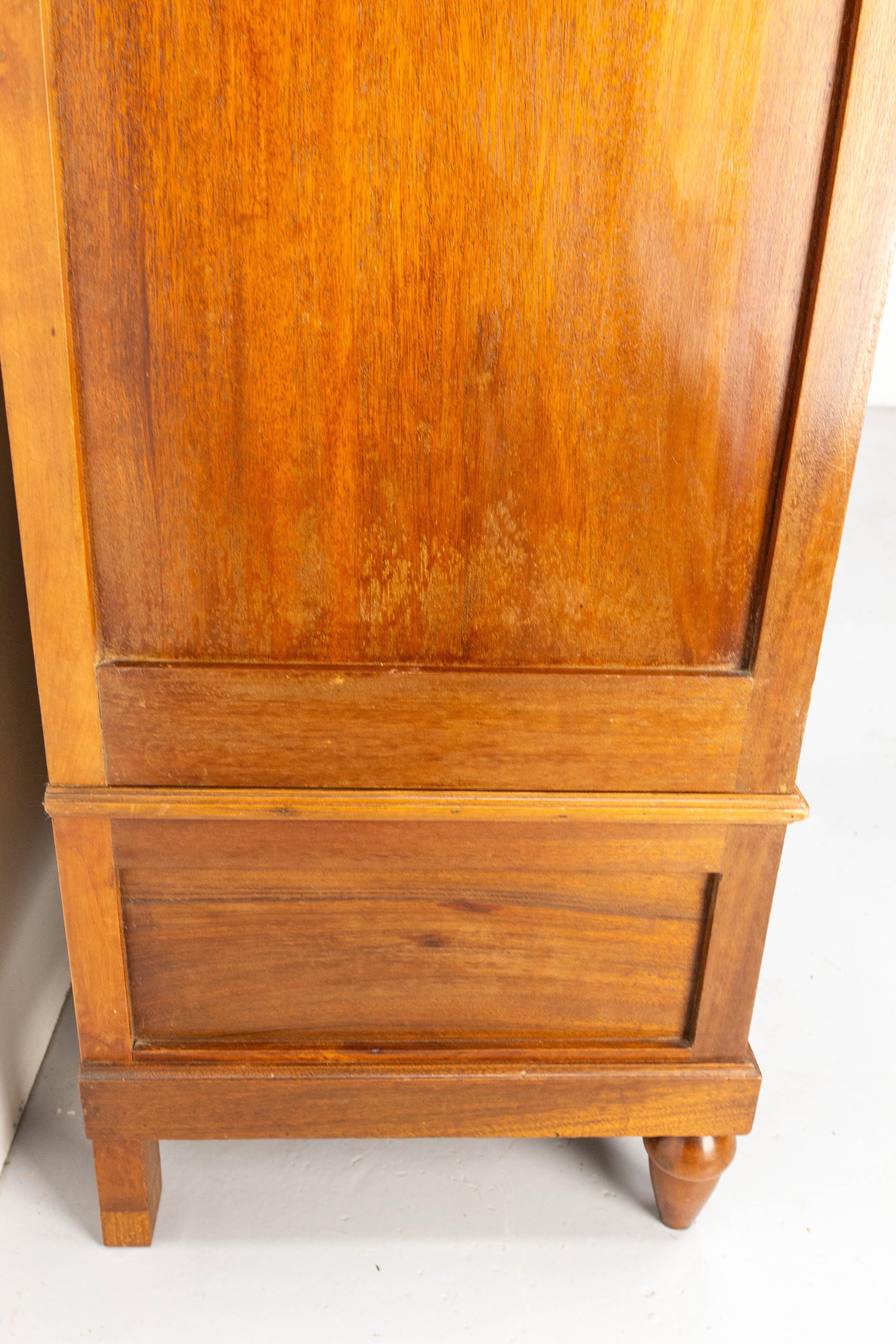 French Iroko Armoire with Beveled Mirrors in the Louis 16 Revival Style, 1900 For Sale 9