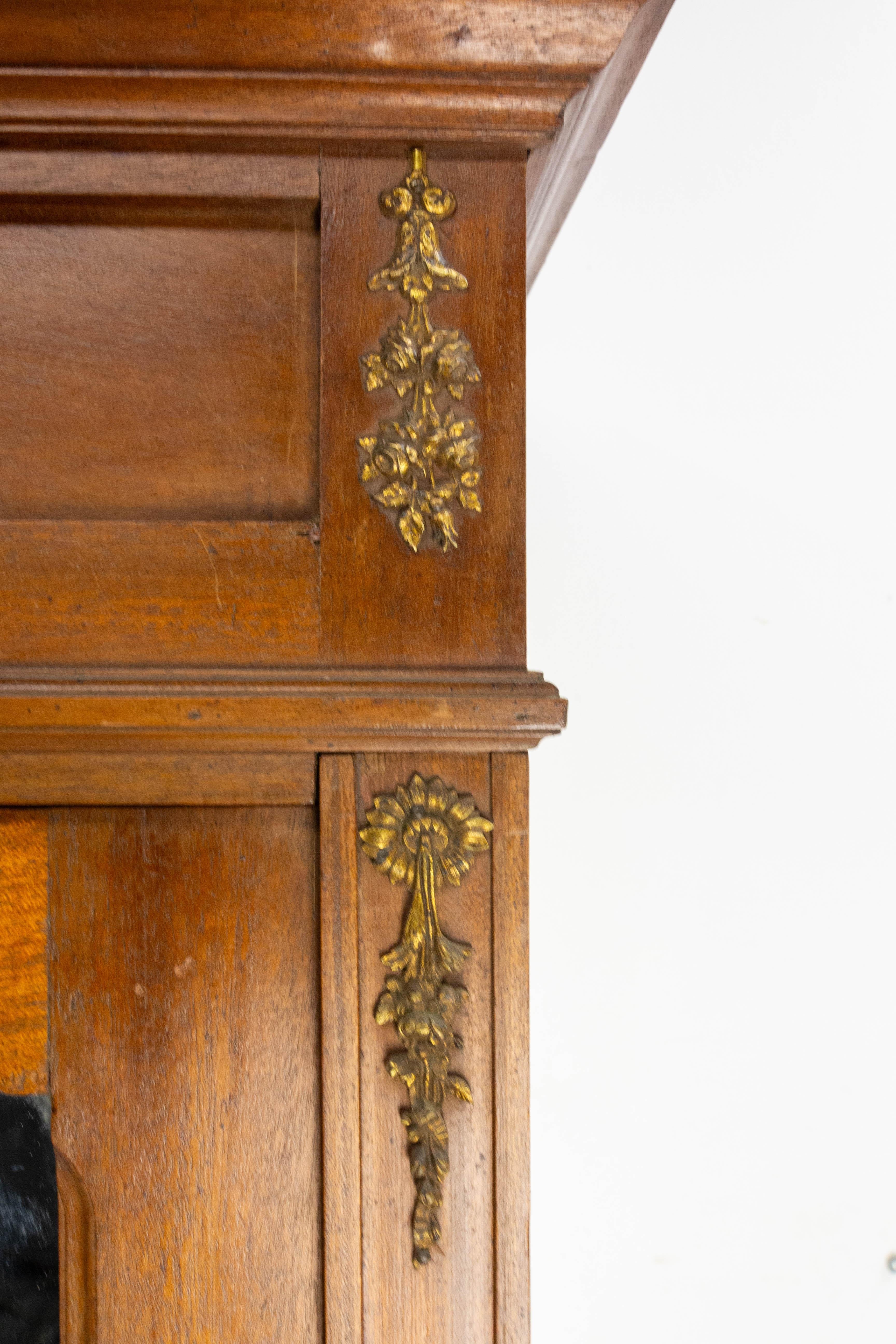 French Iroko Armoire with Beveled Mirrors in the Louis 16 Revival Style, 1900 For Sale 4