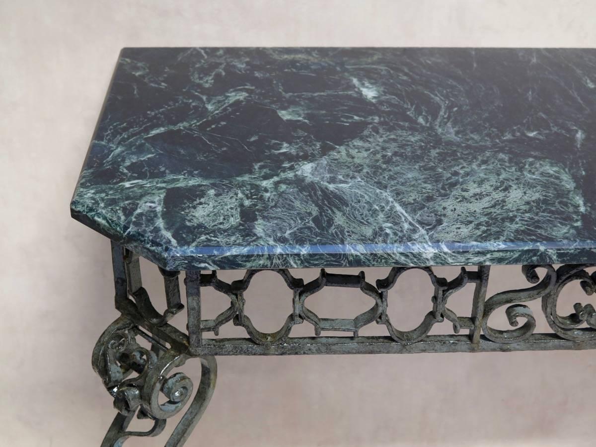 French Iron and Marble Console Table, circa 1850s 6