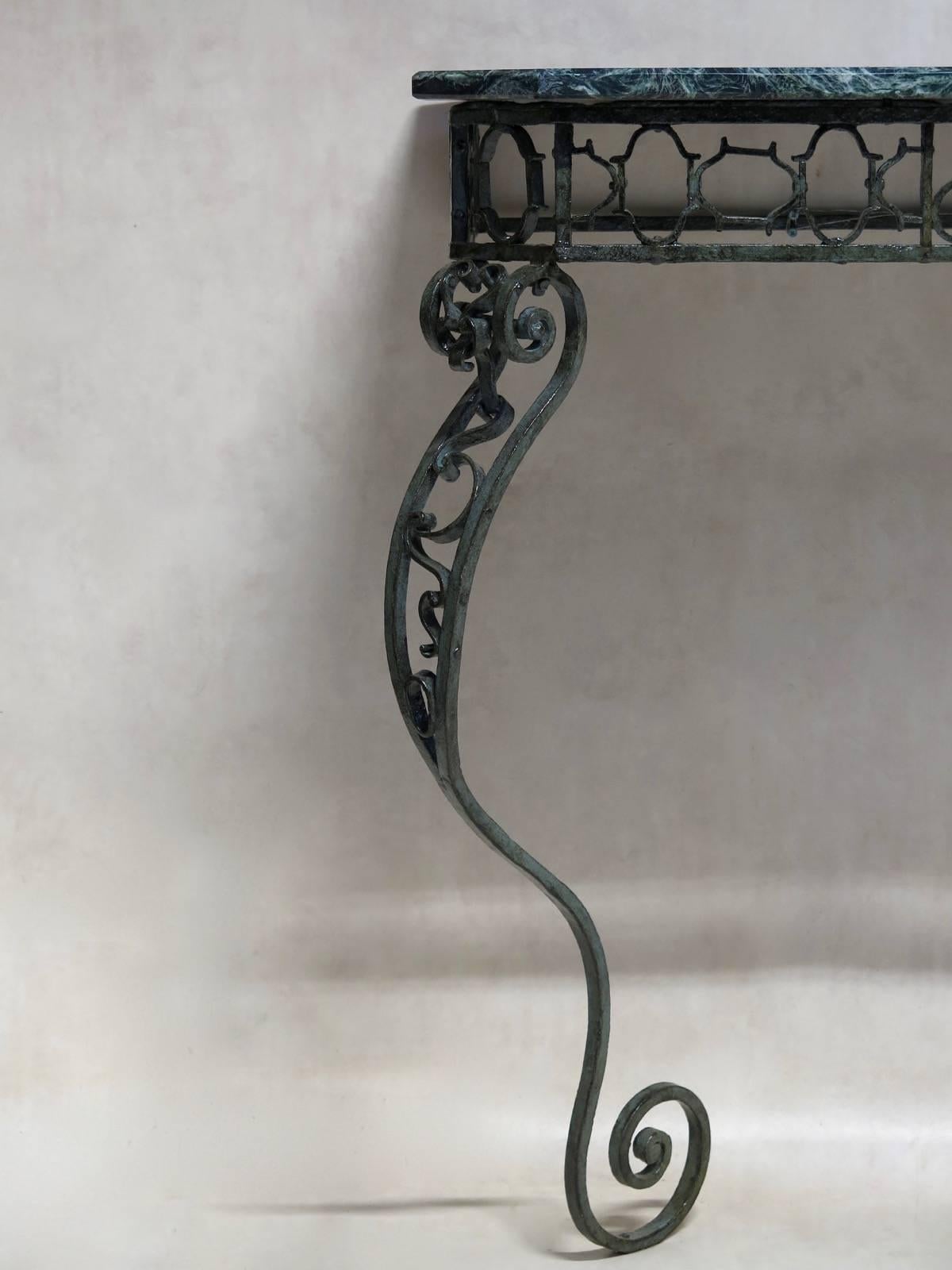 19th Century French Iron and Marble Console Table, circa 1850s