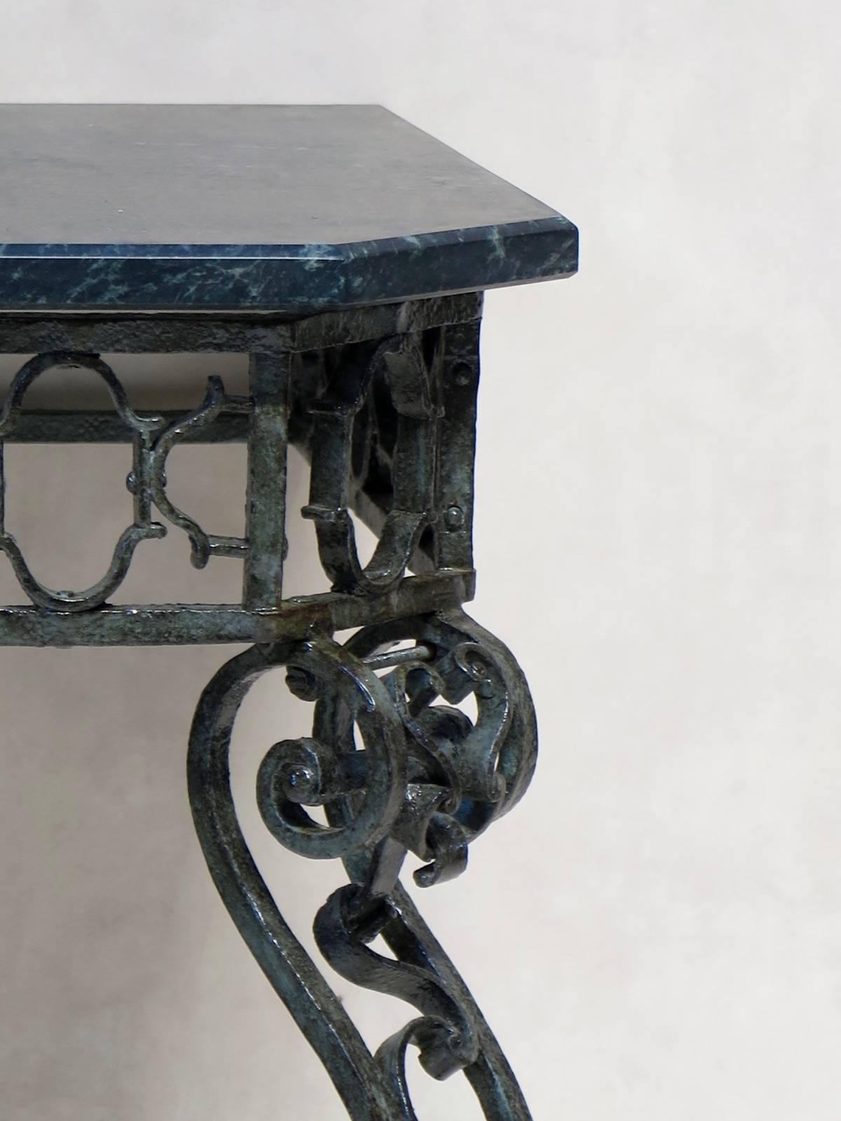 French Iron and Marble Console Table, circa 1850s 2