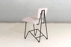 French Iron and Boucle Dining Chairs, 1950