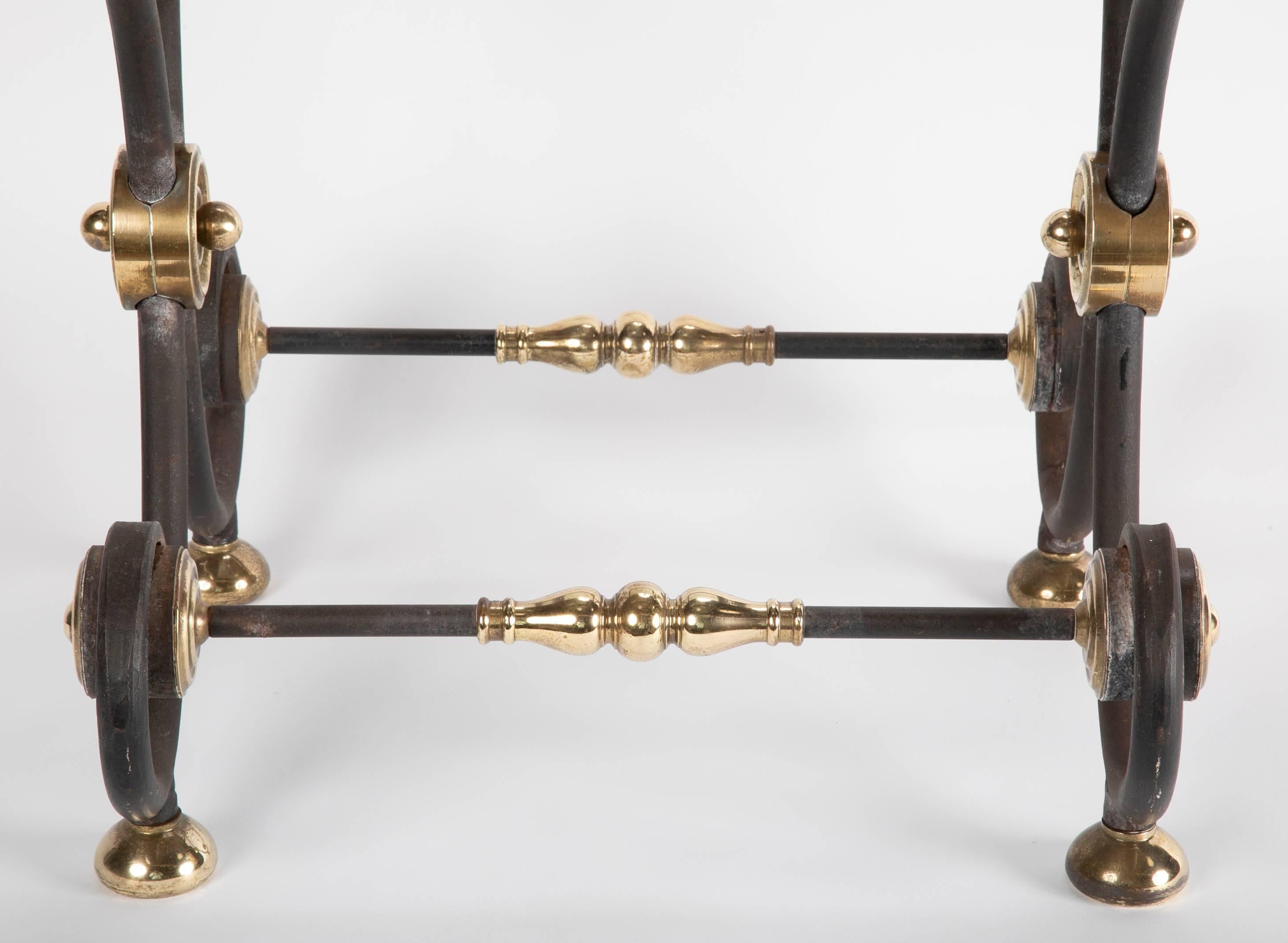 French Iron and Brass Side Table 5
