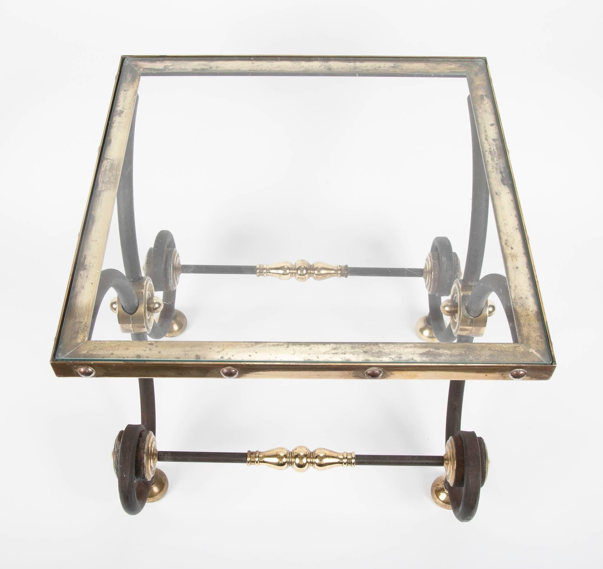 French Iron and Brass Side Table 6