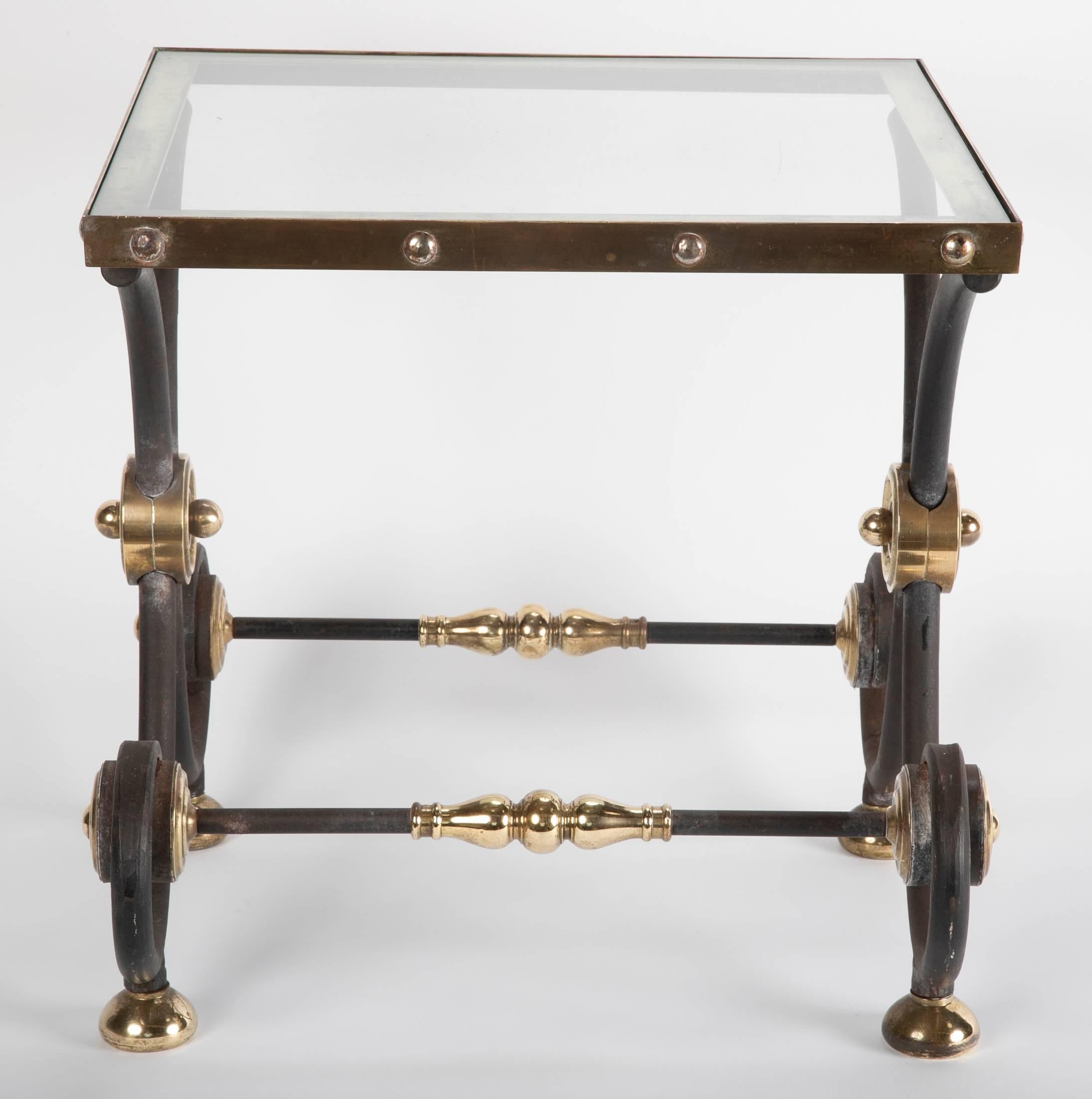 French Iron and Brass Side Table 8