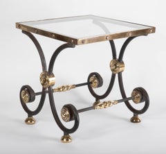 French Iron and Brass Side Table