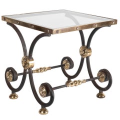 French Iron and Brass Side Table