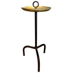 French Iron and Brass Standing Ashtray