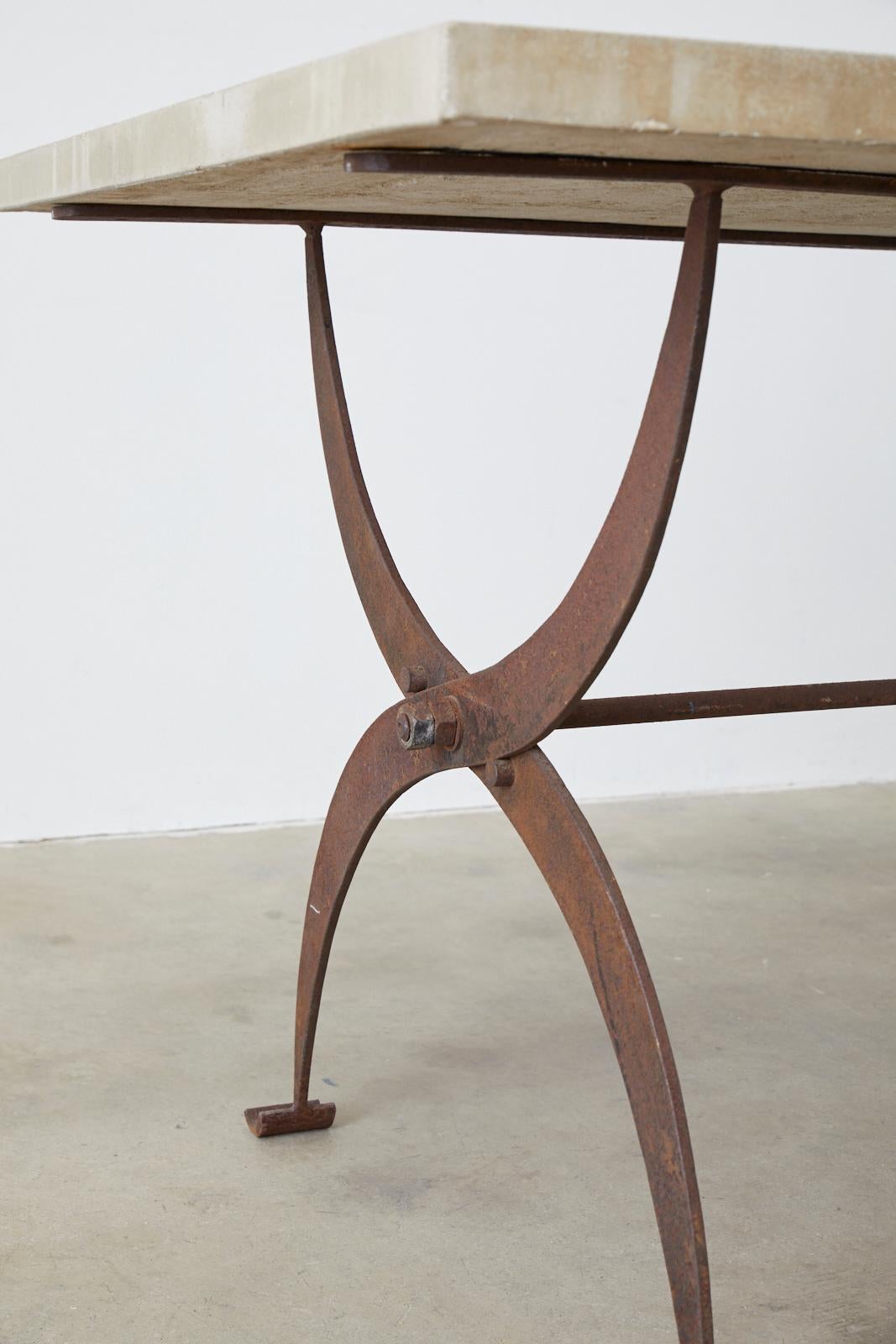 French Iron and Concrete Pastry Dining Table 3