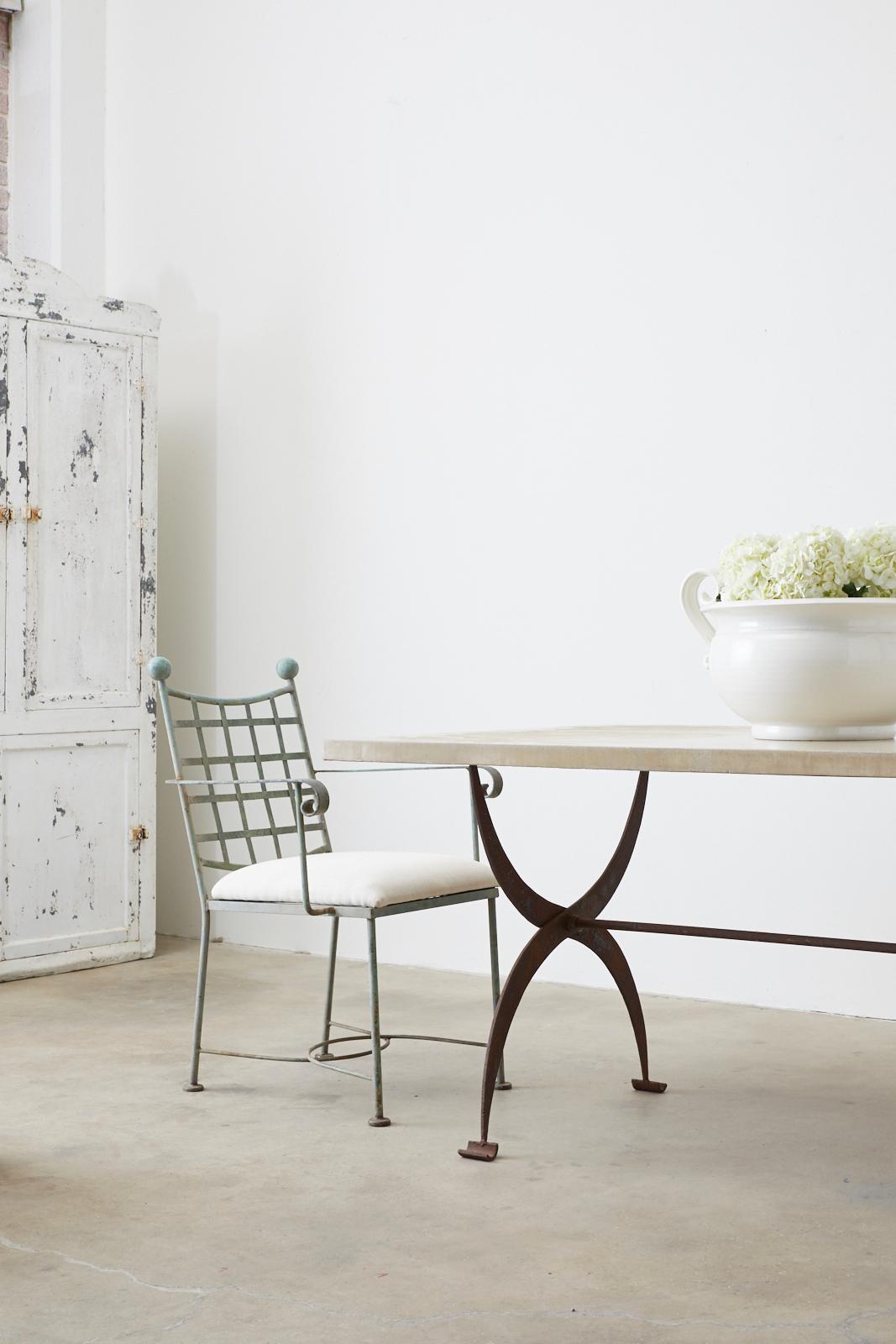 French Iron and Concrete Pastry Dining Table 4