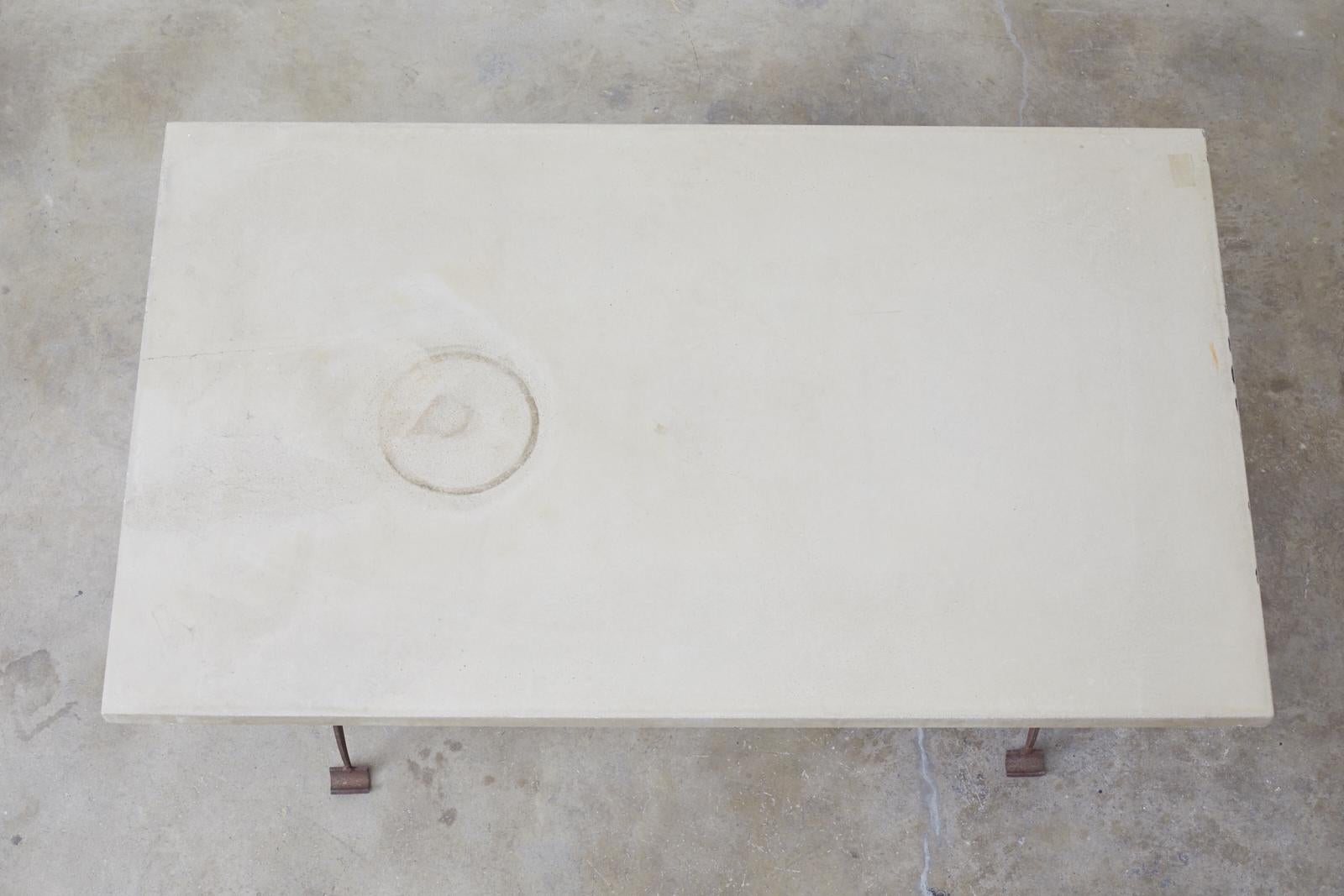 French Iron and Concrete Pastry Dining Table 8