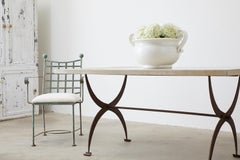 French Iron and Concrete Pastry Dining Table
