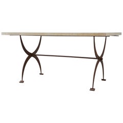 French Iron and Concrete Pastry Dining Table