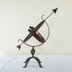French Iron and Copper Armillary Sphere or Sundial circa 1900