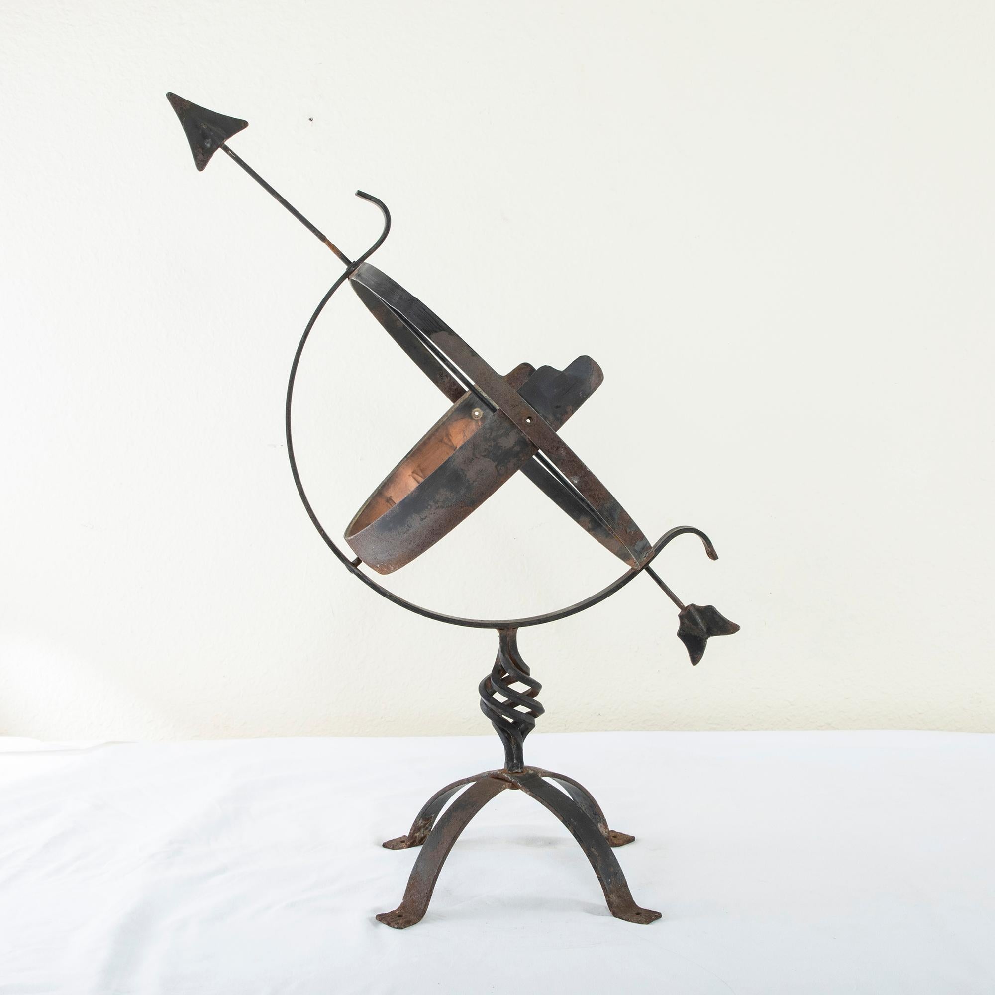 Early 20th Century French Iron and Copper Armillary Sphere or Sundial circa 1900