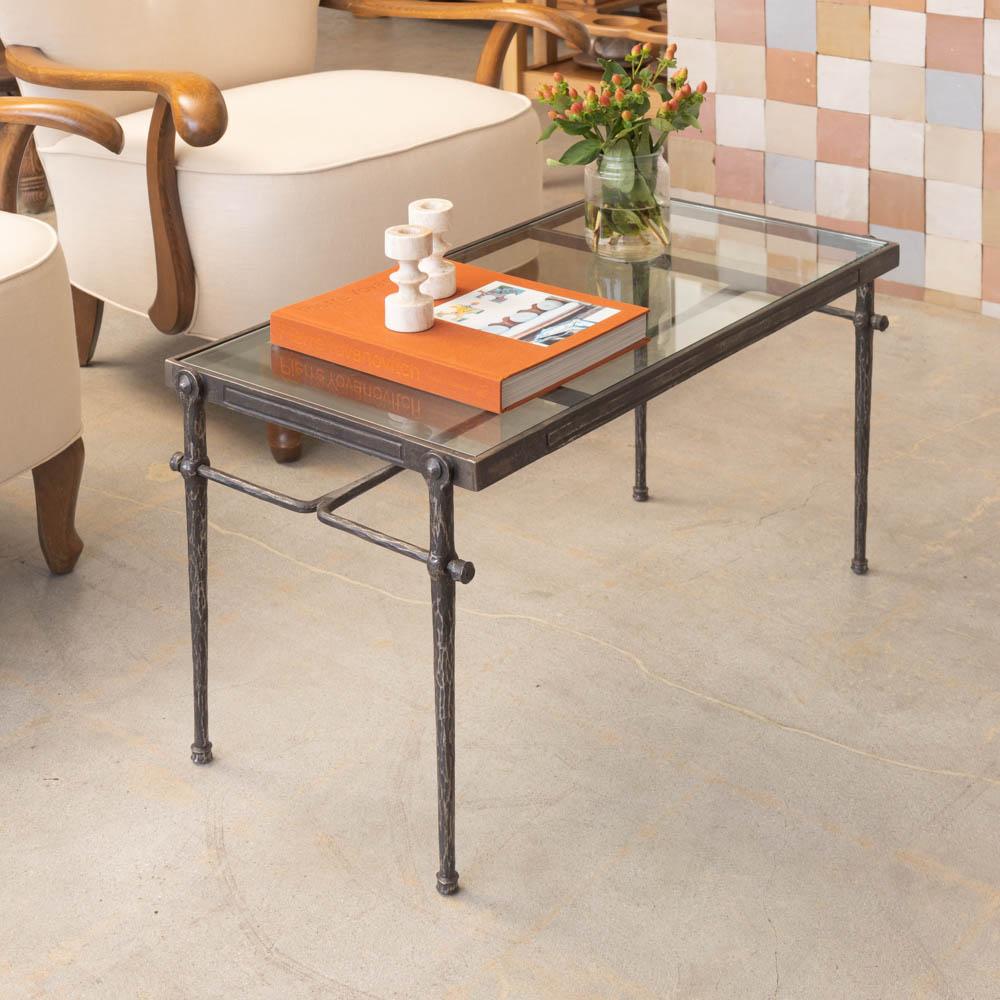 French Iron and Glass Coffee Table (Französisch) im Angebot