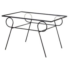 French Iron and Glass Side Table