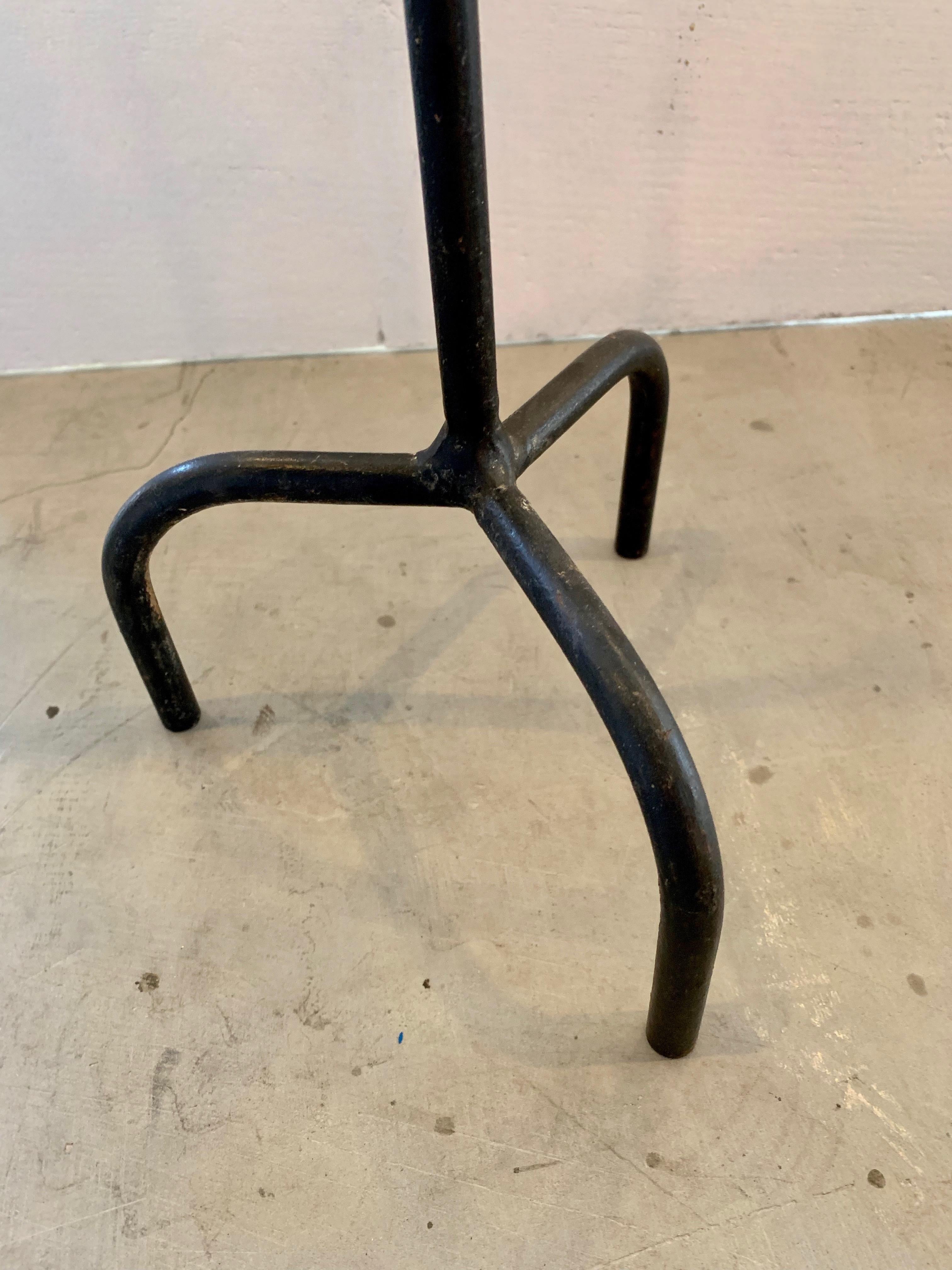 French Iron and Glass Tripod Cocktail Table 1
