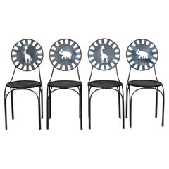 Antique French Iron and Leather Animal Chairs