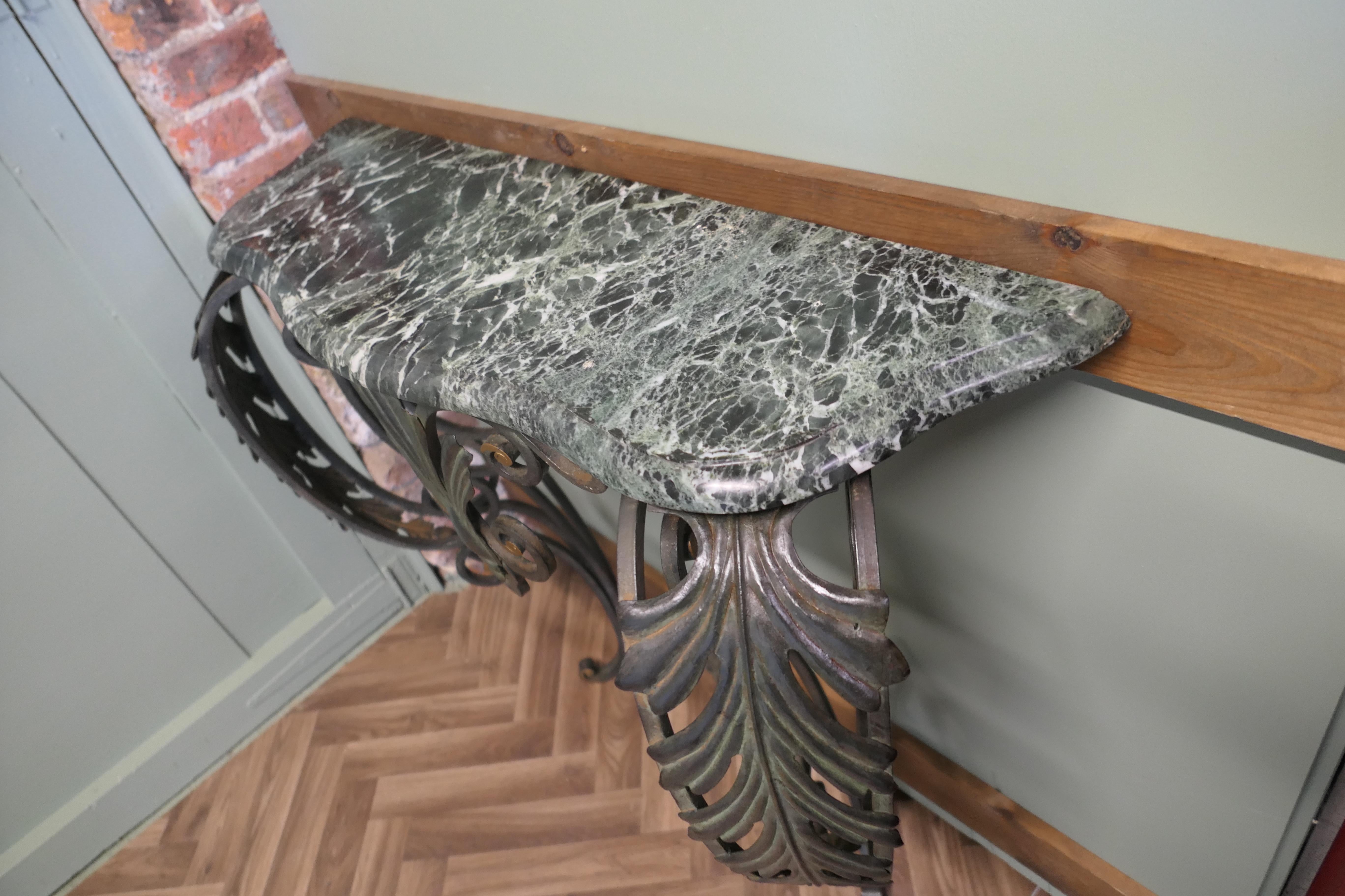 French Iron and Marble Console Table   This is a magnificent table For Sale 2
