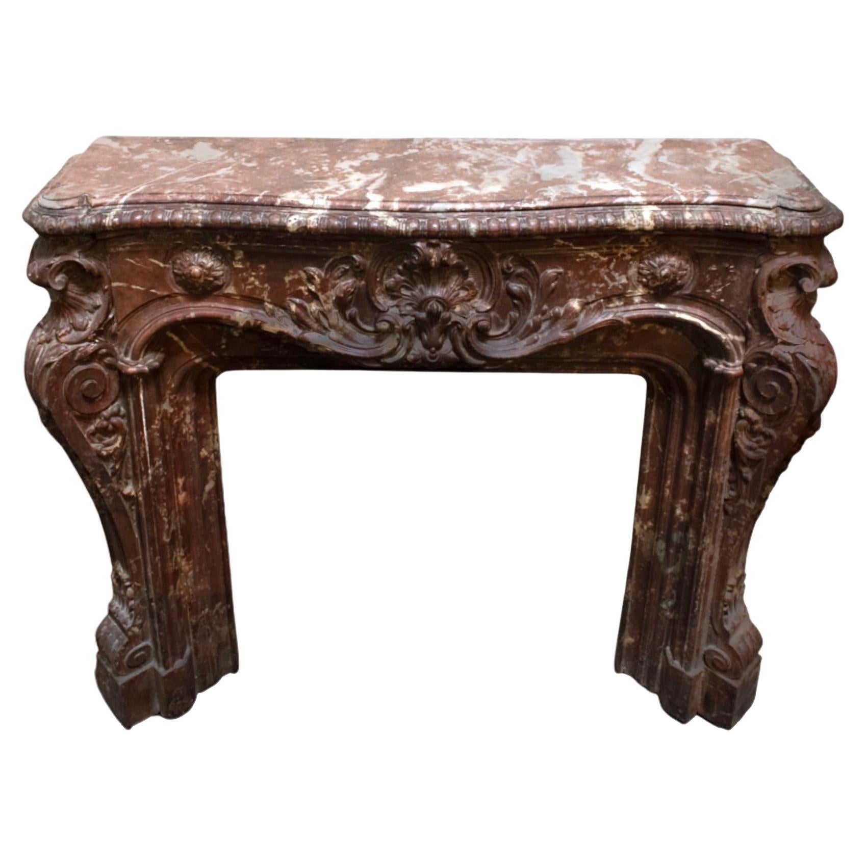 French Iron and Marble Mantel