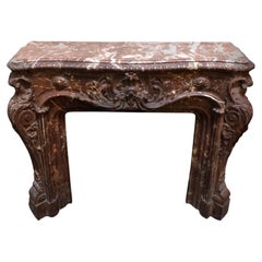 French Iron and Marble Mantel