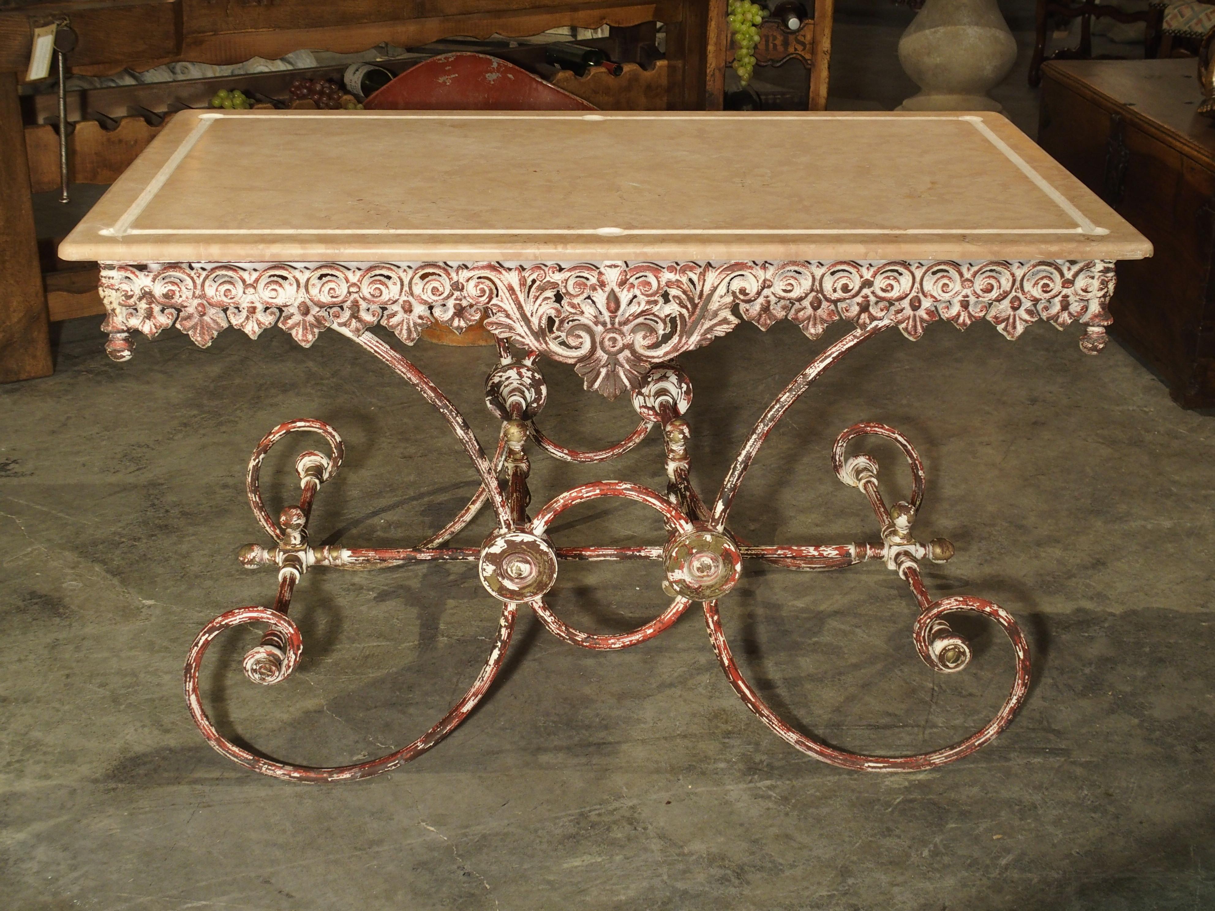French Iron and Marble Pastry Table 4