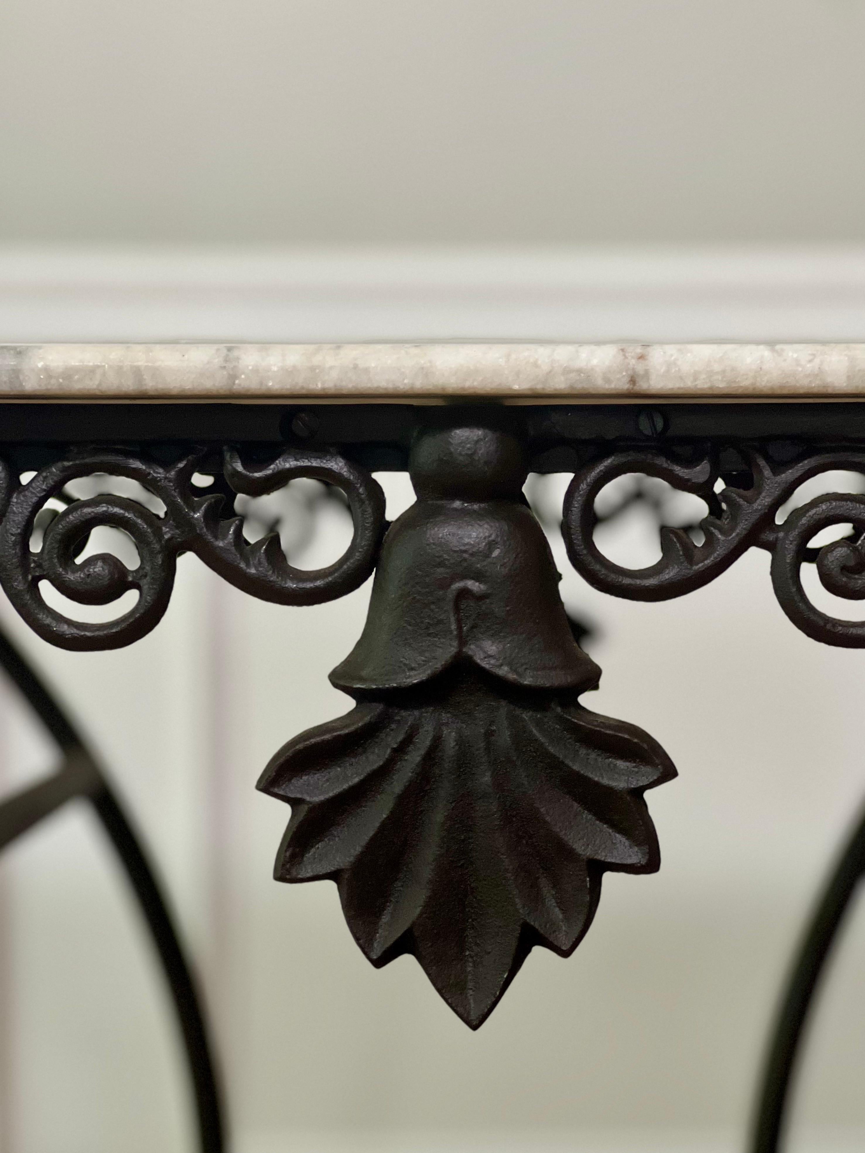 French Iron and Marble Baker’s Pastry Table on Casters, Mid 20th Century 5