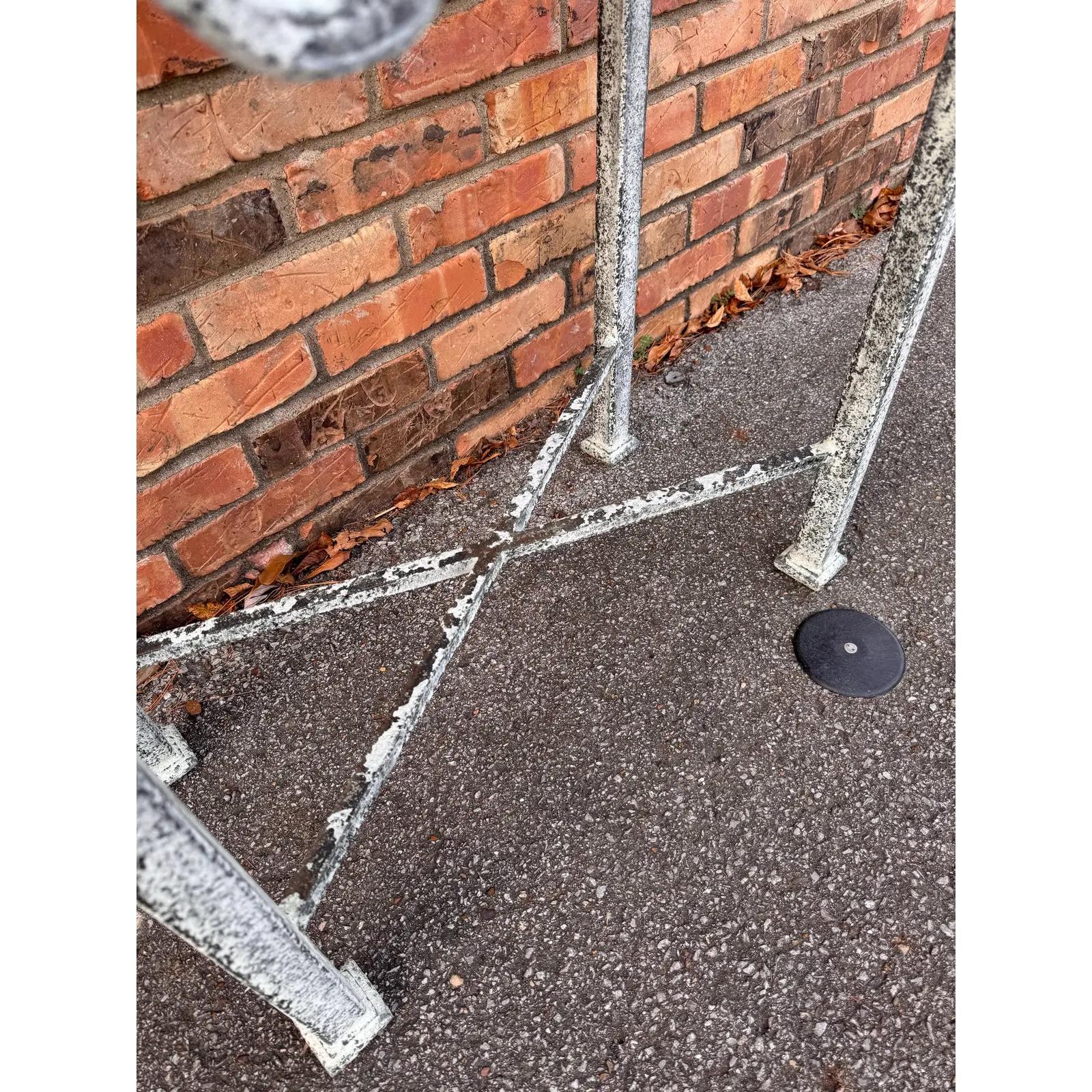 American French Iron and Marble Small Console Table For Sale