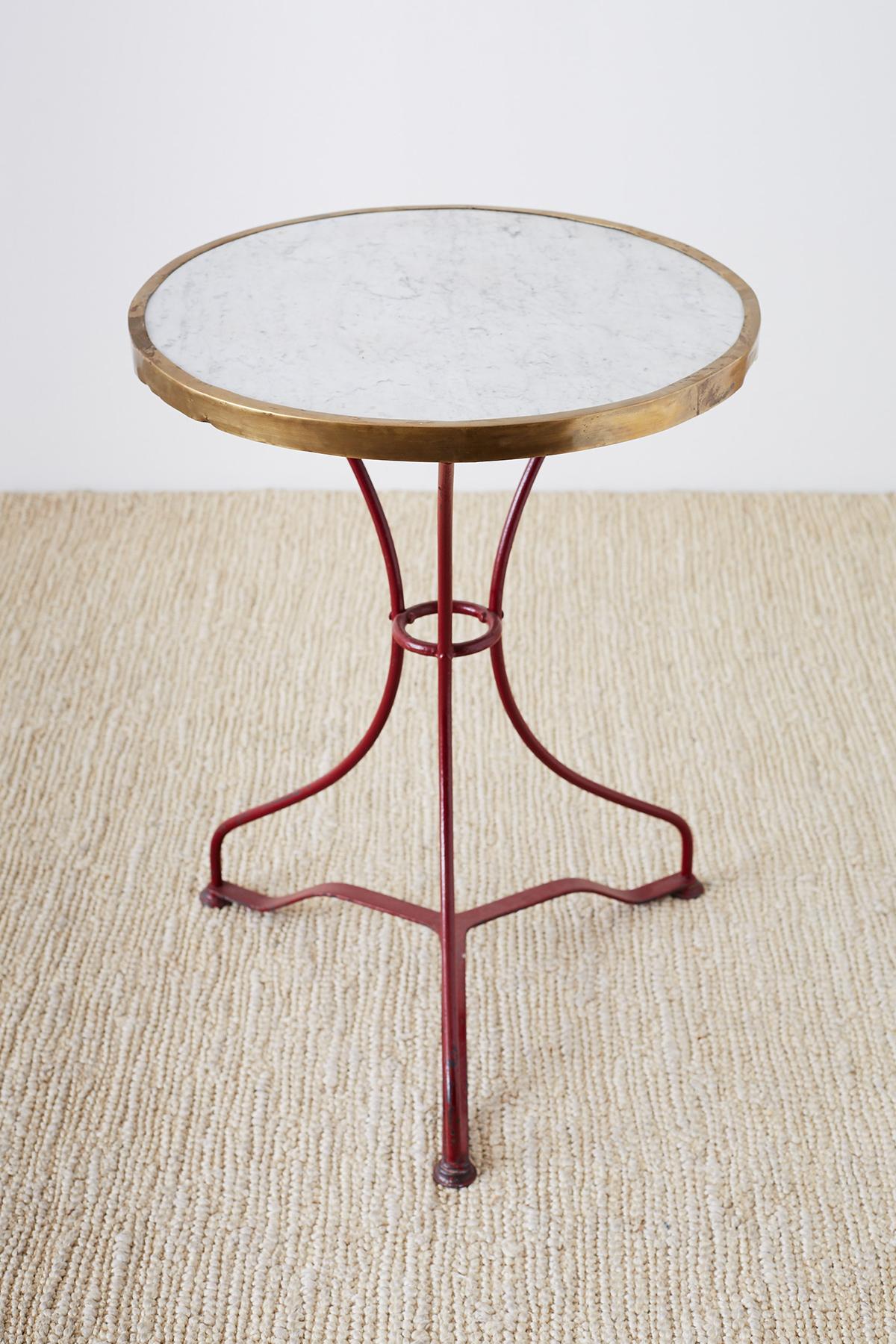 Art Deco French Iron and Marble-Top Bistro Table