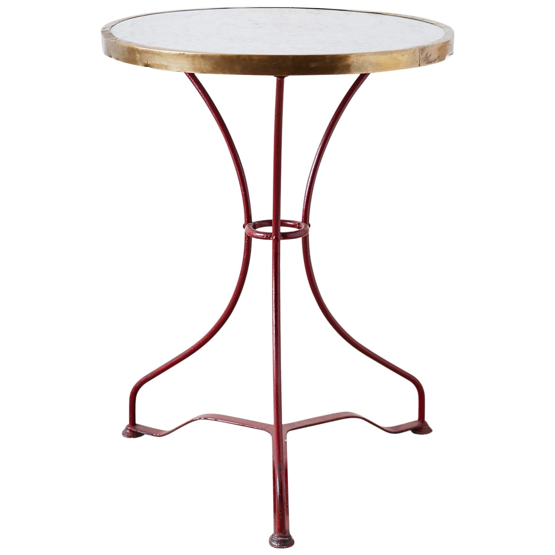 French Iron and Marble-Top Bistro Table