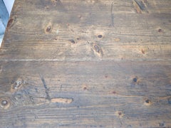 French Iron and Oak Kitchen Work Table, circa 1920