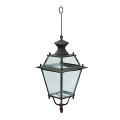 French Iron and Tole Glass-Paneled Lantern