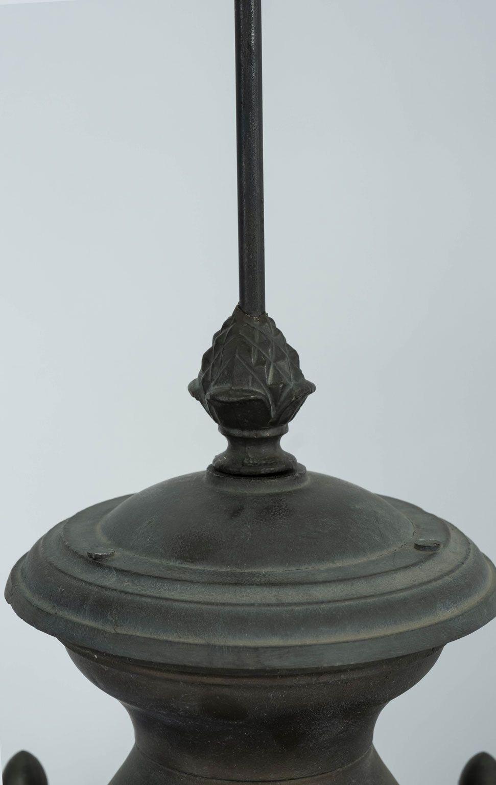 French Iron and Tole Glass-Paneled Lantern In Good Condition In Houston, TX