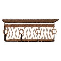 French Iron and Willow Coat Rack, 1940s