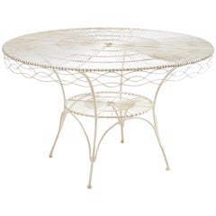 French Iron and Wire Patio Garden Dining Table